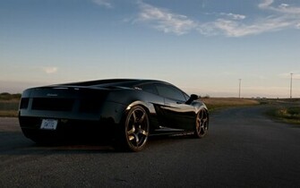 Wongseng HD Wallpaper Black Lamborghini Gallardo Back