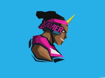 Professional Wrestler Xavier Woods Minimalist Blue Wallpaper