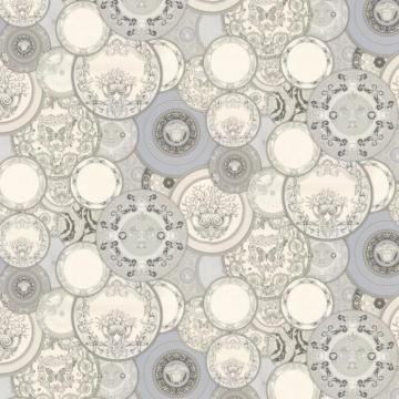 Decorative Plates By Versace Silver Grey Wallpaper