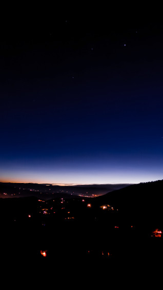 Night Cityscape Aerial Dark Wallpaper