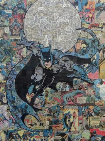 Comic Collage Art Batman Comics And Catwoman