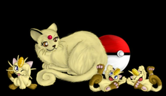 Pokemon Mama Persian And Meowth Kittens By Ravyn Karasu