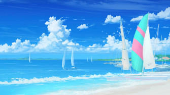 Summer Beach Anime 4k Wallpaper iPhone HD Phone 2420f