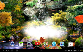 Gratis 3d Autumn Waterfall Wallpaper