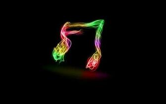 Neon Colored Music Notes Wallpaper