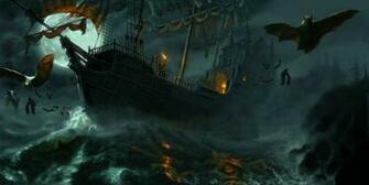 Vampirates Picture 2d Illustration Fantasy Ship Moon