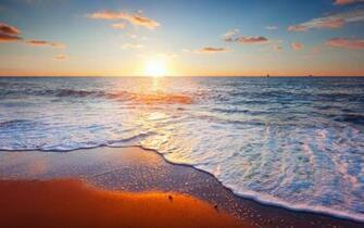 Beautiful Sea Sunset Scene HD Wallpaper