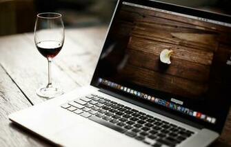 Wallpaper Creative Wine Sign Glass Apple Laptop