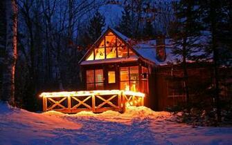 Winter Cabin Wallpaper