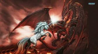 Unicorn Vs Dragon IwallHD Wallpaper HD
