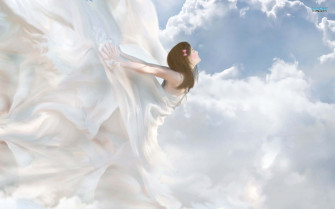 Angel Aesthetic Clouds Wallpaper