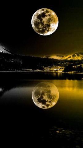 Red Or Yellow Moon Photography Night Sky Wallpaper