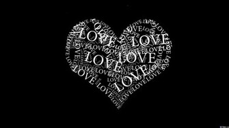 Love Text Quotes Typography Textures Hearts Black Background