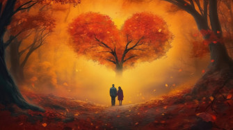 A 4k Ultra HD Wallpaper Portraying Heart Shaped Tree With Autumn