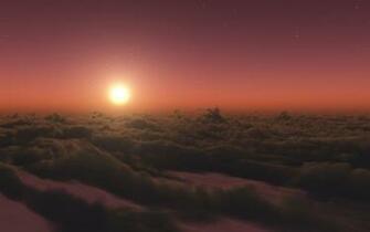 Sun Clouds Stratosphere Digital Render HD Wallpaper
