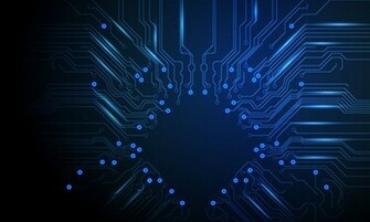 Circuit Board With Blue Background