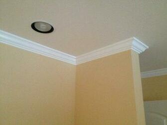 Smoothed Out Wallpaper Walls New Crown Molding And Paint Yelp