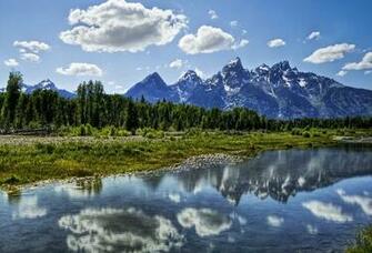 Wallpaper Jenny Lake Grand Teton Wyoming Usa Mountains Clouds