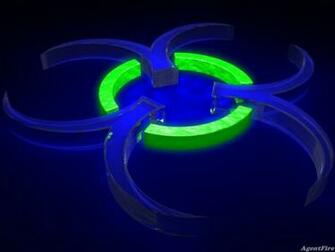 Blue Biohazard Wallpaper 3d