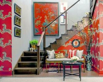 By Bryant Keller Interiors Using Scalamandre Zebra Print Wallpaper