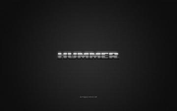 Wallpaper Hummer Logo Silver Gray Carbon Fiber