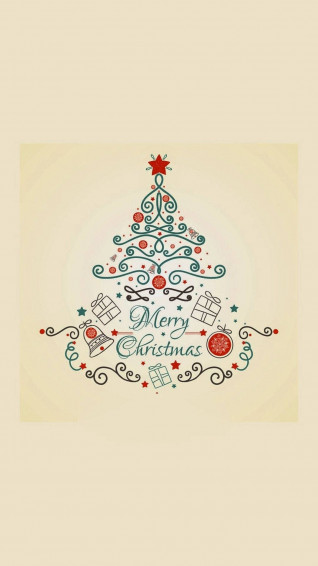 Cute Christmas iPhone Tree Shape Wallpaper