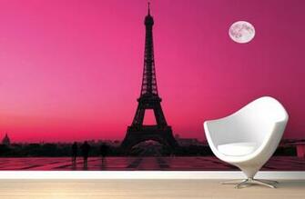Paris Pink Sunset Wallpaper Wall Mural Muralswallpaper Co Uk