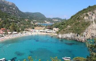 Wallpaper Sea Beach Rocks Bay Greece Paleokastritsa
