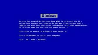 Error Microsoft Windows Blue Screen Of Death Wallpaper