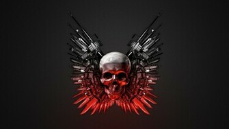 Expendable Guns Skull Wallpaper
