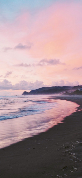 Pink Sunset iPhone Wallpaper Beach