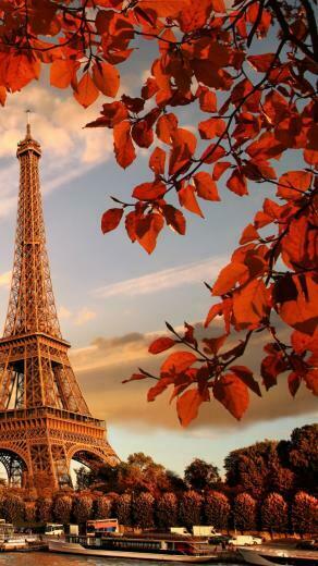 Eiffel Tower In Autumn France Paris Apple iPhone HD Wallpaper