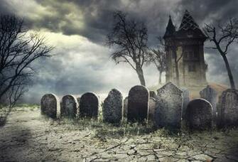 Halloween Photography Backdrops Gravestone Castle Background Sale