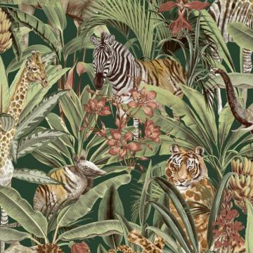 Safari Animal Fusion Wallpaper Green Holden
