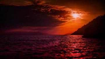 Landscape Sea Nature Sky Red Ocean Wallpaper
