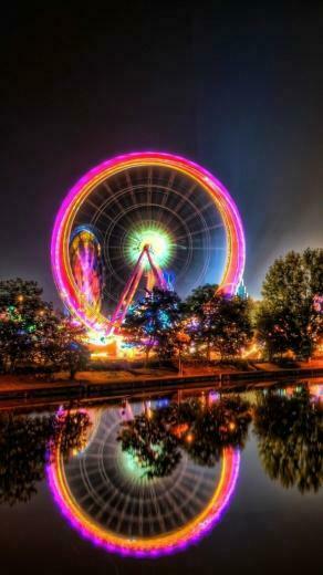 Carnival Ferris Wheel At Night With Image iPhone 5c Wallpaper