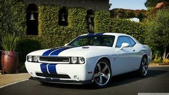 Wallpaper Dodge Challenger Srt8 Blue Stripes 1080p HD