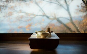 Morning Meditation Tea Table Autumn Sunlights Wallpaper