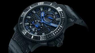 Wallpaper Black Blue Watch HD Desktop