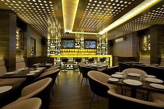 Bar Counter And Backdrop Onyx Stone Is Used For