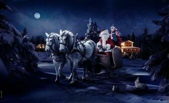 Wallpaper New Year Sled Santa Claus Holidays