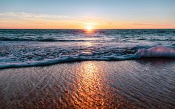 Summer Beach Sunset Ocean Skyline 5k Photo Pre