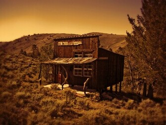Desert Sepia Wallpaper Cabin