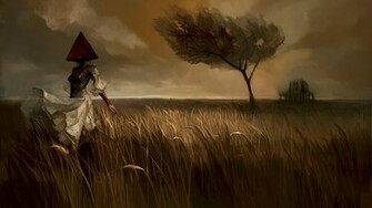 Pyramid Head Woman On The Field Wallpaper
