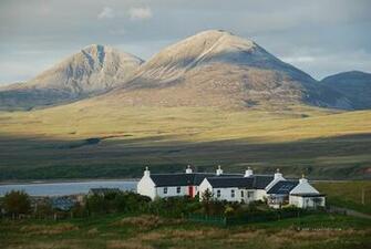 Cottages At Caol Ila With Paps Of Jura In The Background Islay