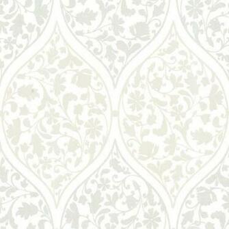 Adelaide Silver Ogee Floral Wallpaper Contemporary By