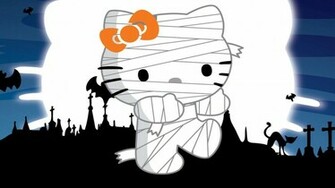 Zombie Hello Kitty At Halloween Wallpaper