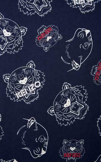 Navy Blue Multi Icon T Flared Skirt For Women Kenzo In