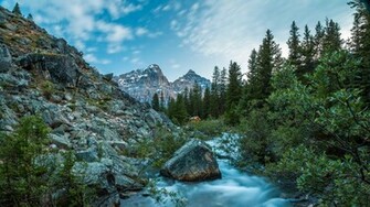 Rocky Mountain Stream HD Desktop Background Wallpaper
