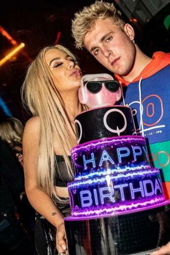 Jake Paul Tana Mongeau Celebrate At Tao Marquee In Vegas With